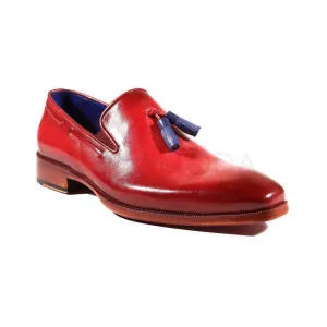 Paul Parkman Handmade Designer Shoes Men's Designer Shoes Bordeaux Tassel Loafers (PM2010)