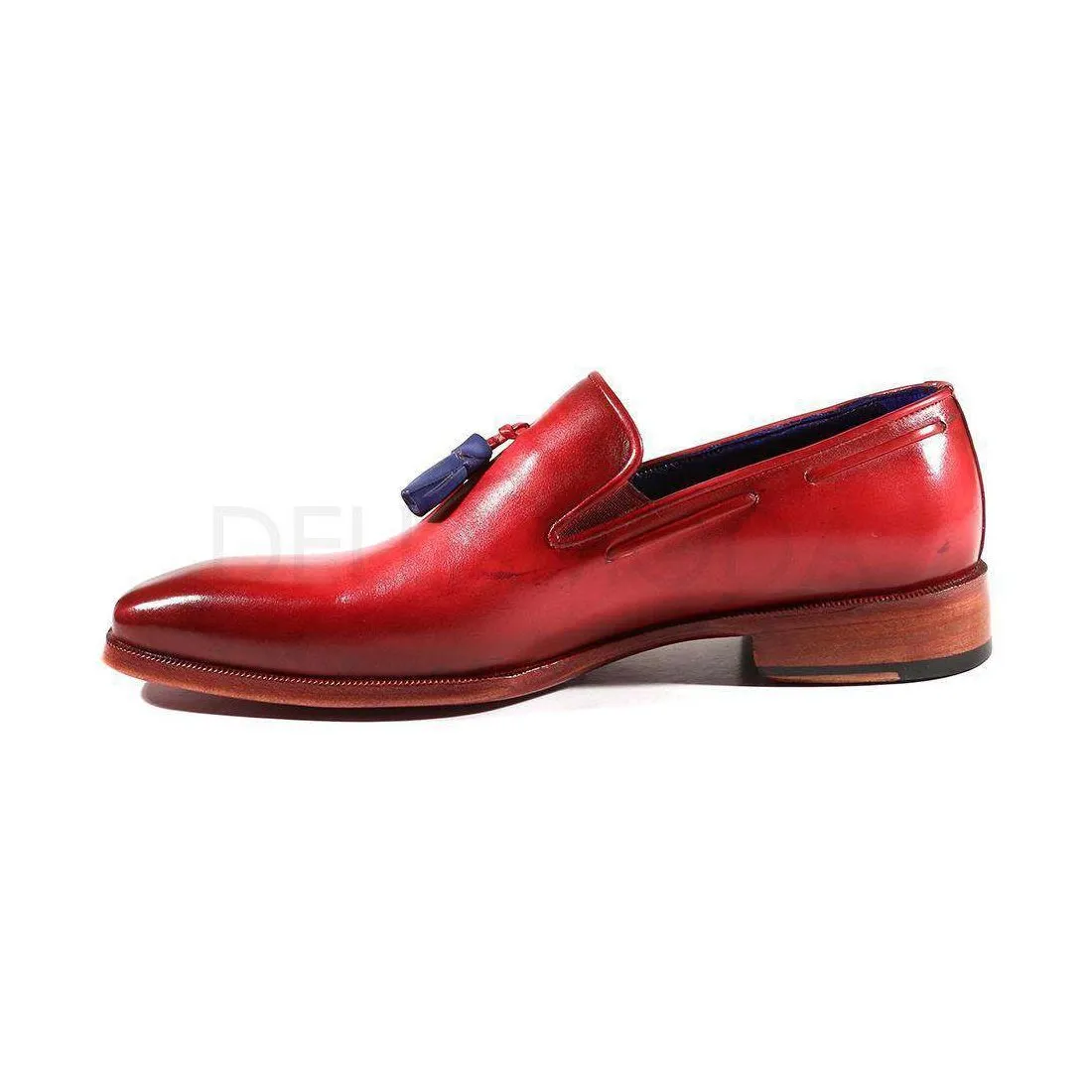 Paul Parkman Handmade Designer Shoes Men's Designer Shoes Bordeaux Tassel Loafers (PM2010)