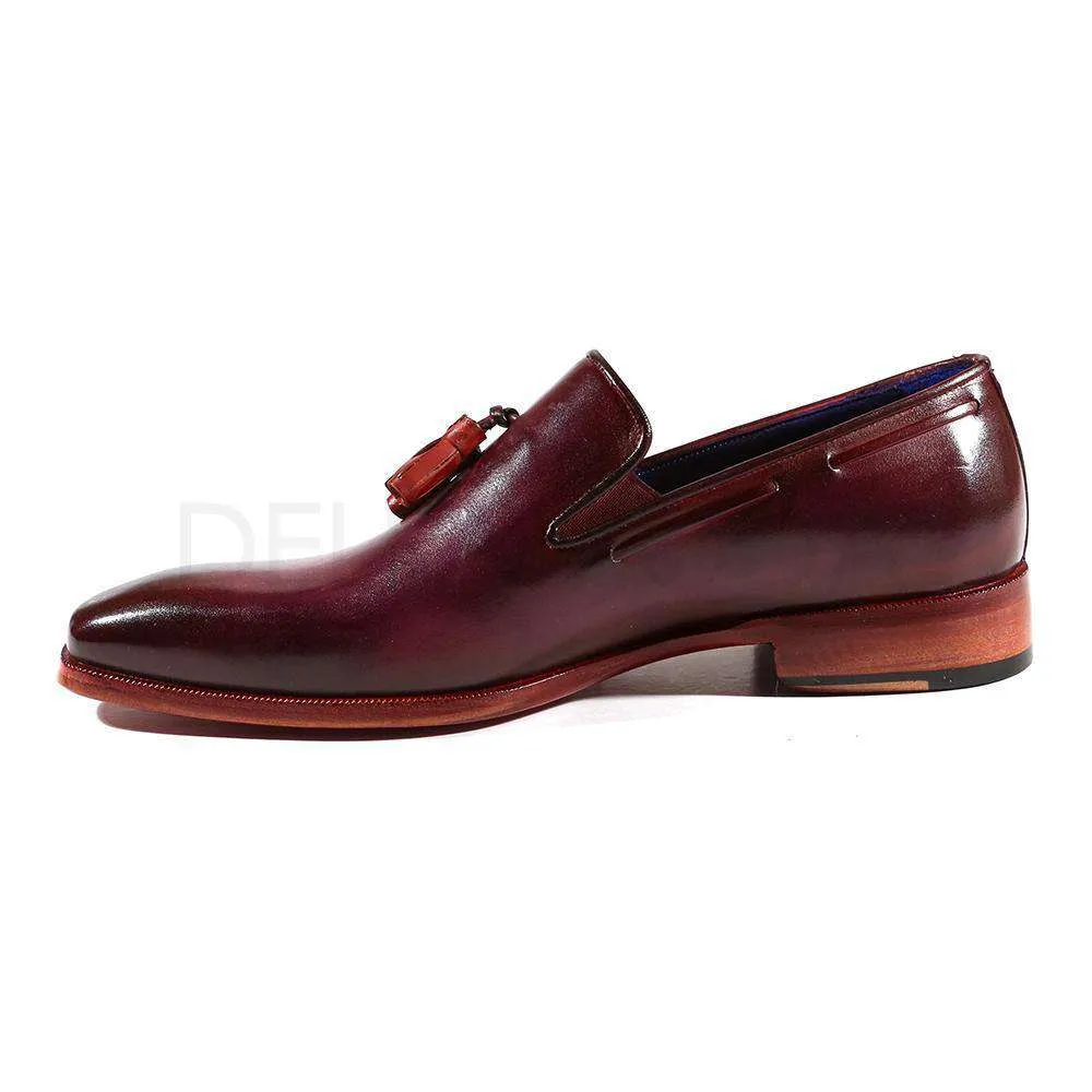 Paul Parkman Handmade Designer Shoes Men's Designer Shoes Purple Tassel Loafers (PM2018)