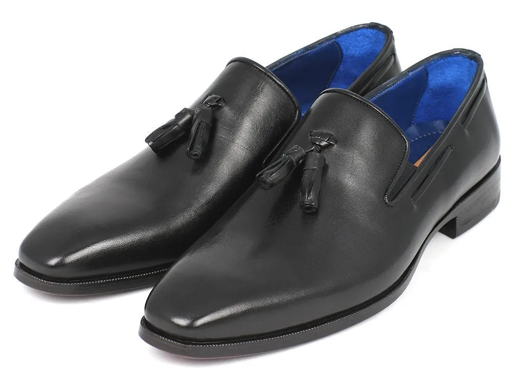 Paul Parkman Men's Black Tassel Loafers