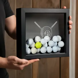 Personalized Golf Ball Shadow Box - Golf Ball Display Case