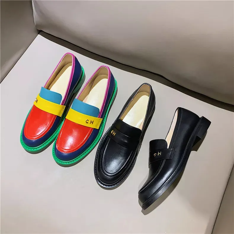 Pre Order:  Round Toe Chunky Platform Loafers