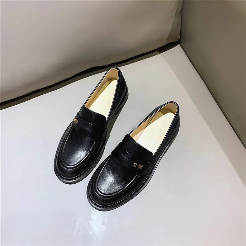 Pre Order:  Round Toe Chunky Platform Loafers