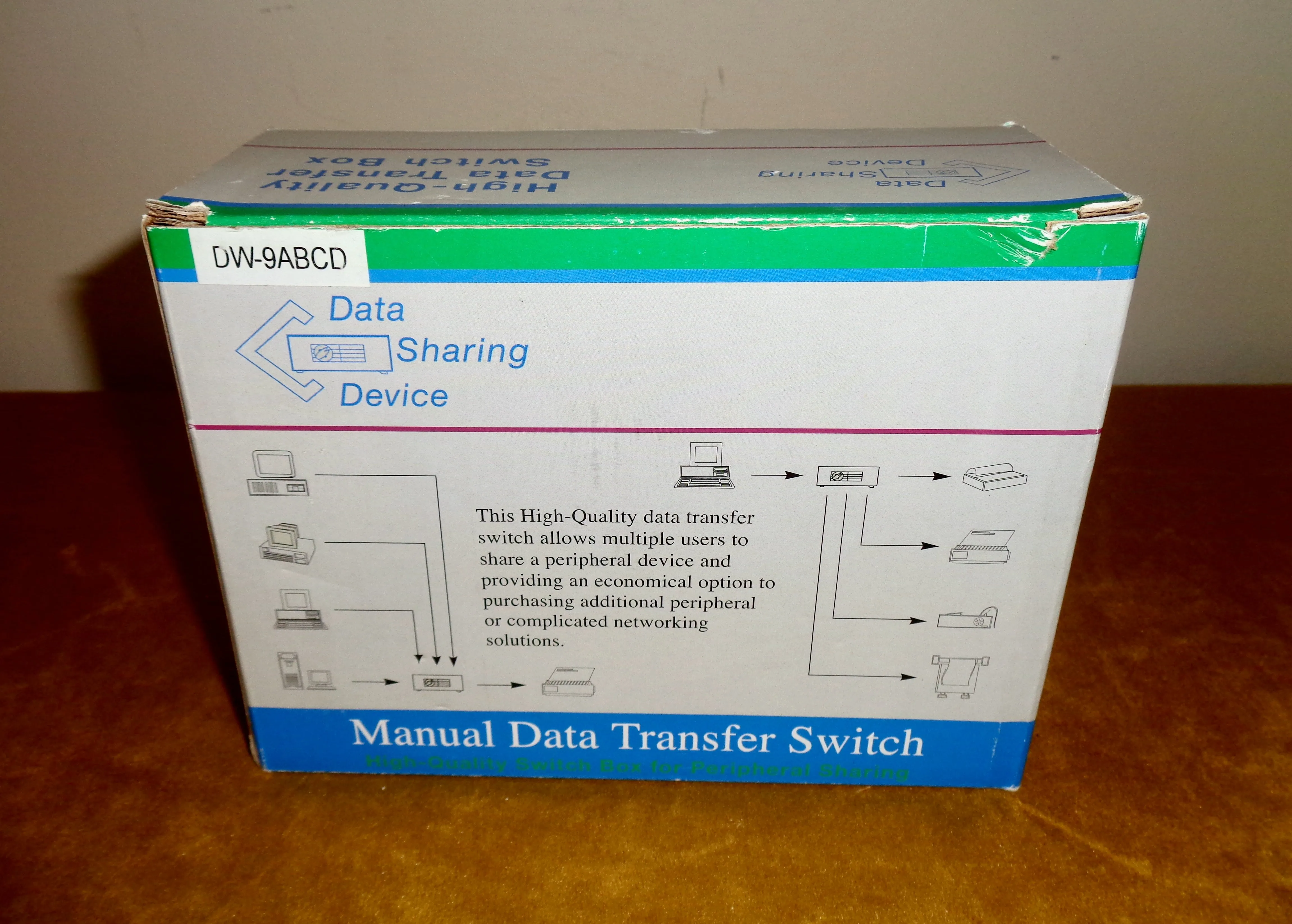 Preowned DW9 ABCD Manual Data Switch Box Providing 4-Way Peripheral Sharing