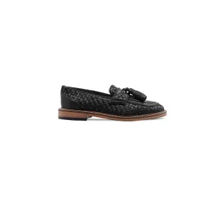 Qird - Kid's Black Hand Woven Calf Leather Loafer (5-12 Years Old)