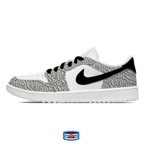 "White Cement" Jordan 1 Golf Shoes