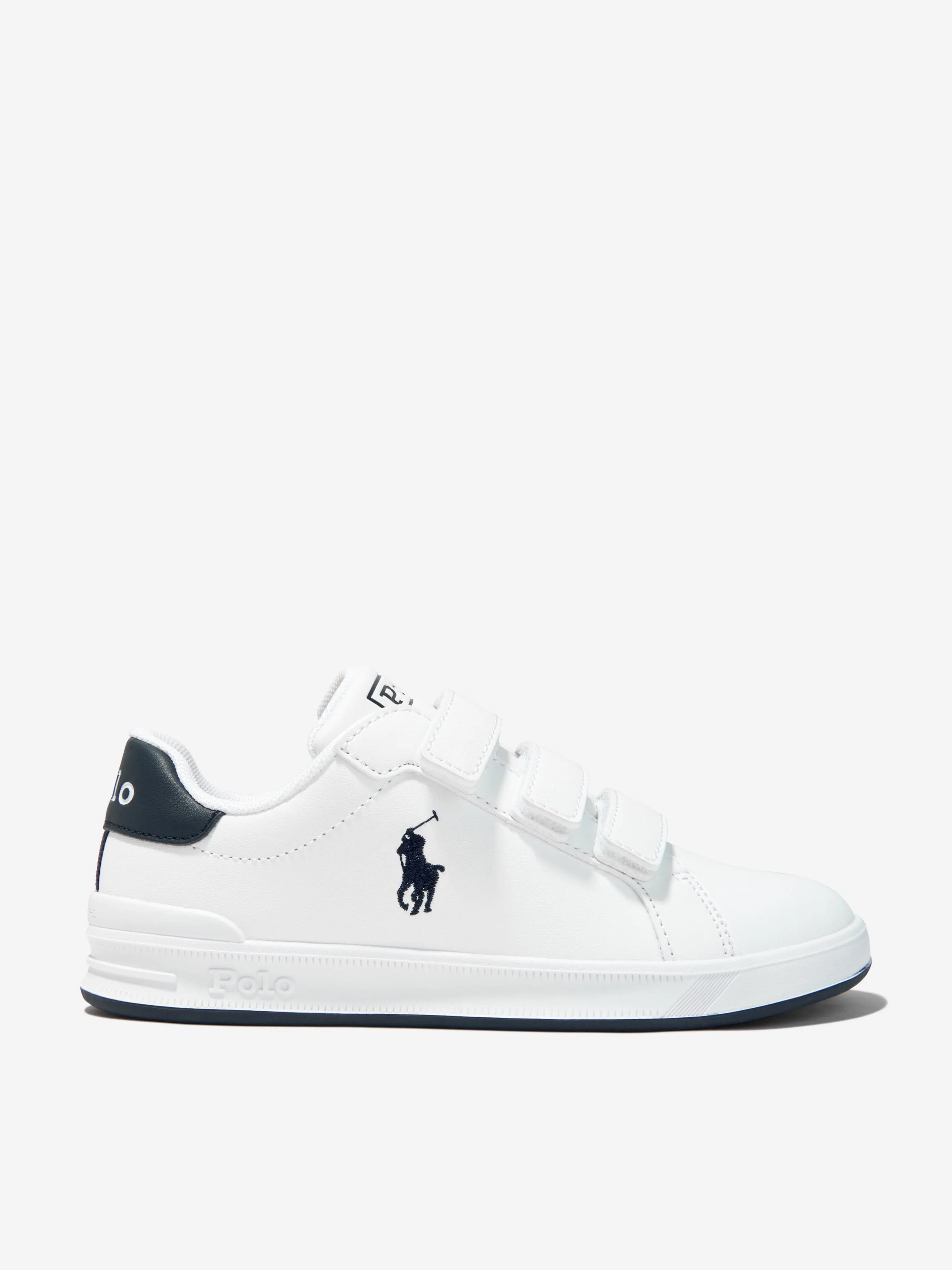 Ralph Lauren Boys Heritage Court II Velcro Trainers in White