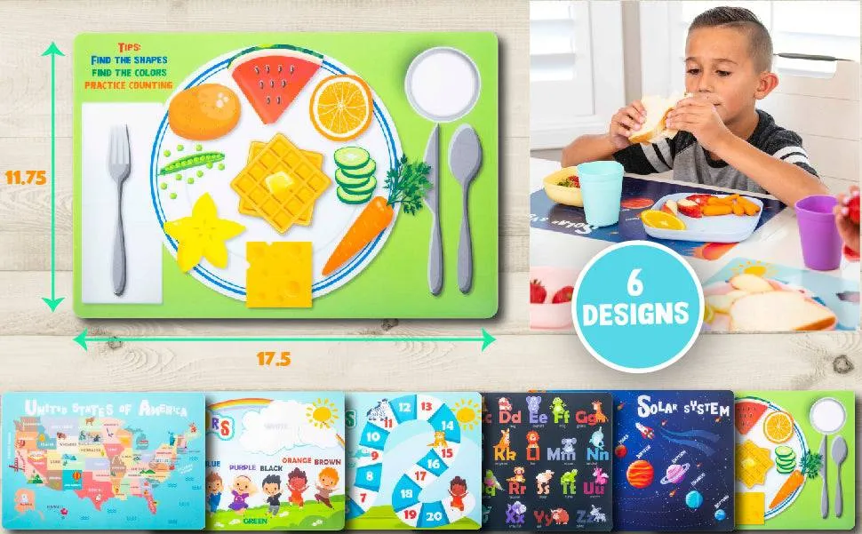 Reusable Educational Placemats (6 Pieces)