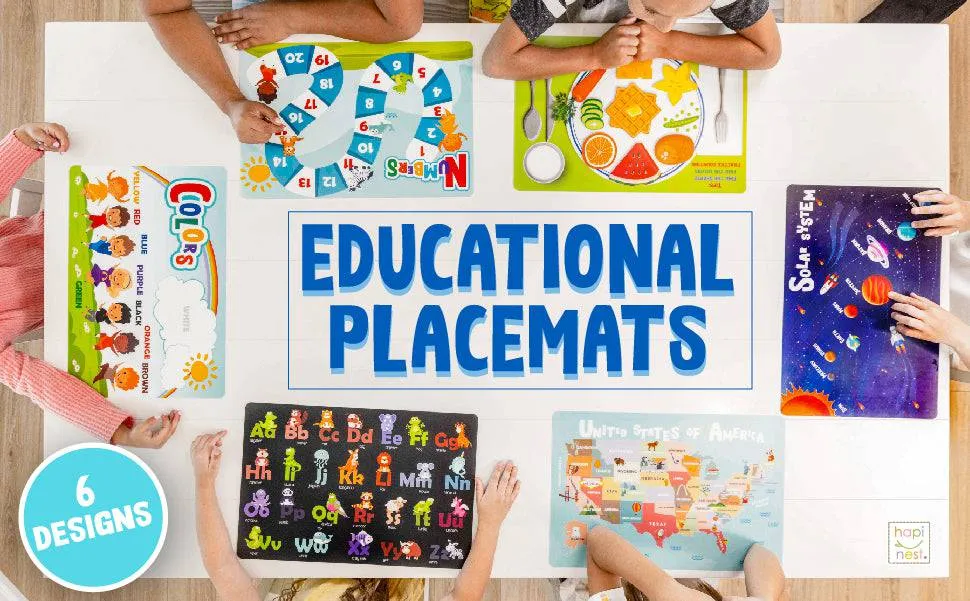 Reusable Educational Placemats (6 Pieces)