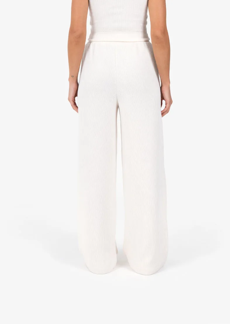 Rib Knit Lounge Palazzo Pant Oatmeal