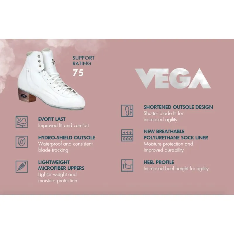 Riedell Vega, Skating Boot Set with Vesta Blades ,  with Black , AA B  D Width