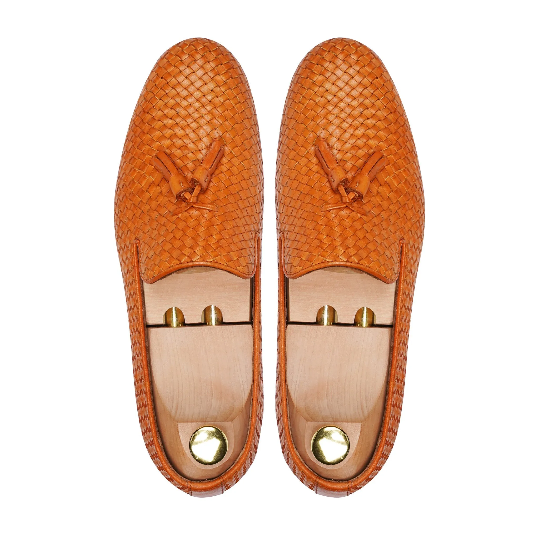 Sayaka - Men's Tan Hand Woven Calf Leather Loafer