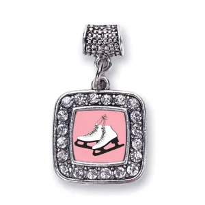 Silver Figure Skates Square Memory Charm