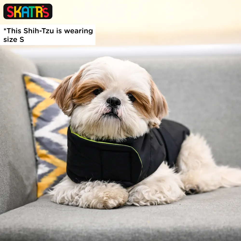 Skatrs Midnight Blue Puffer Reversible Jacket for Dogs and Cats | With Adjustable Baby Velcro