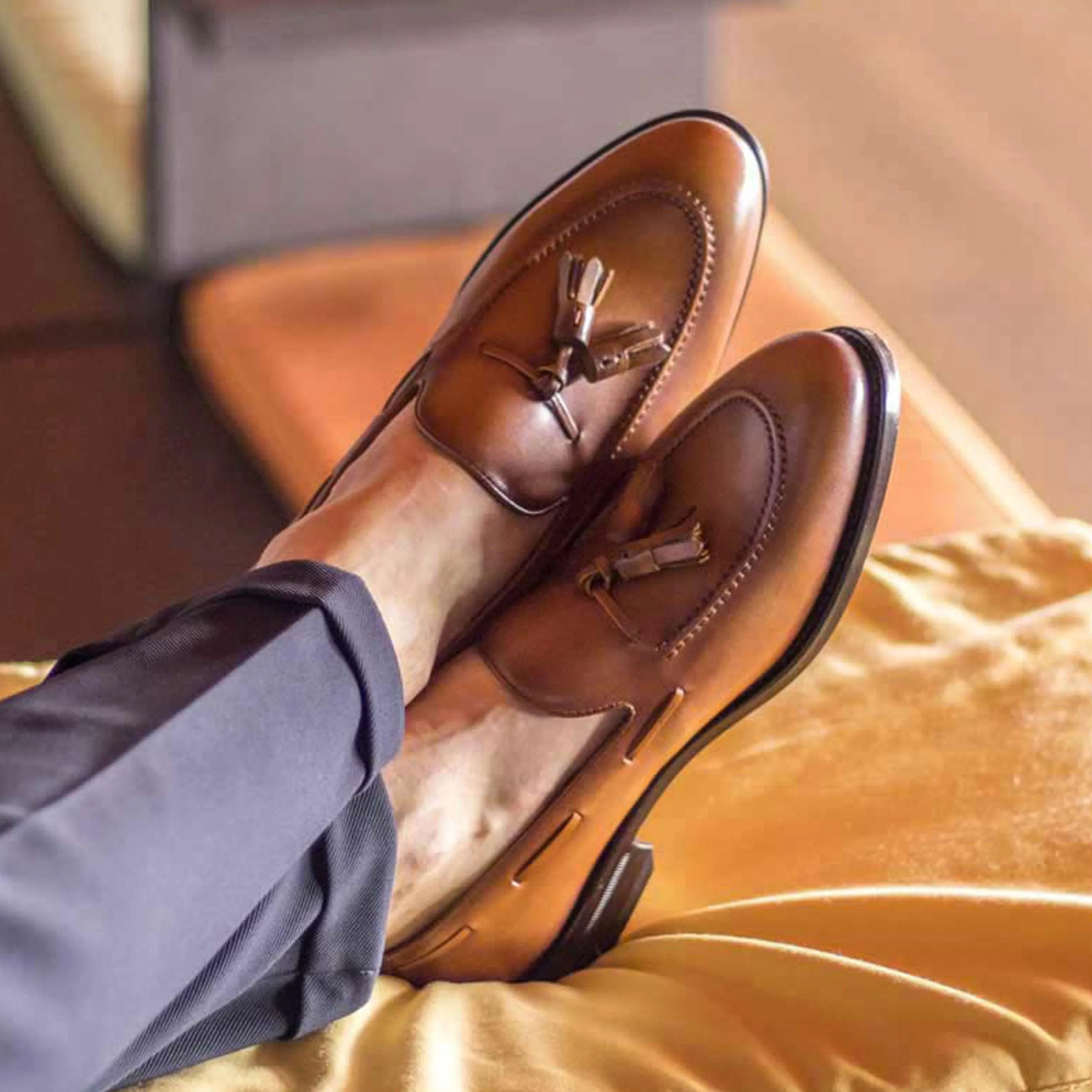 Tassel Loafer cognac box calf