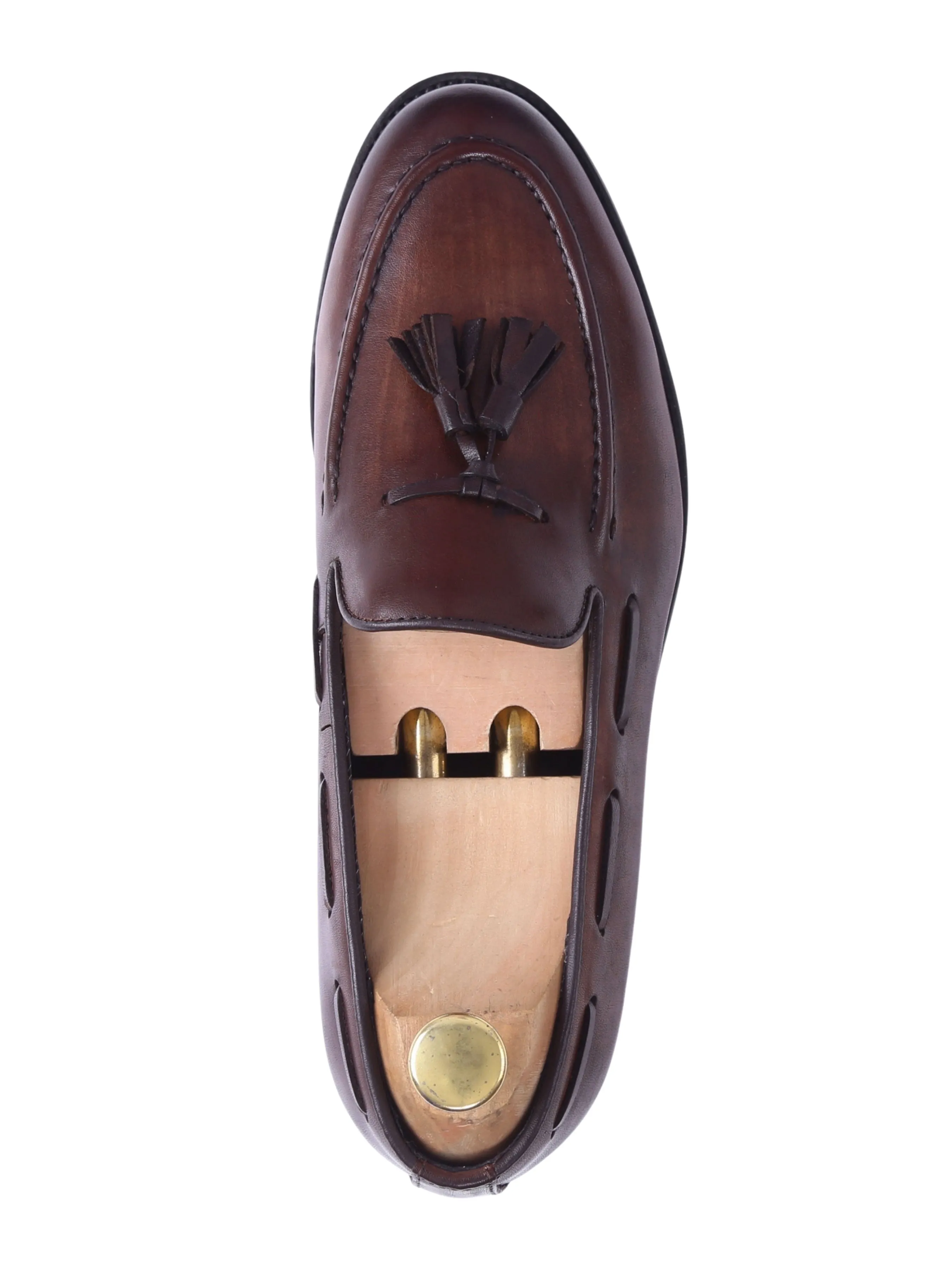 Tassel Loafer - Dark Brown (Hand Painted Patina)