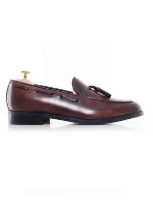 Tassel Loafer - Dark Brown (Hand Painted Patina)