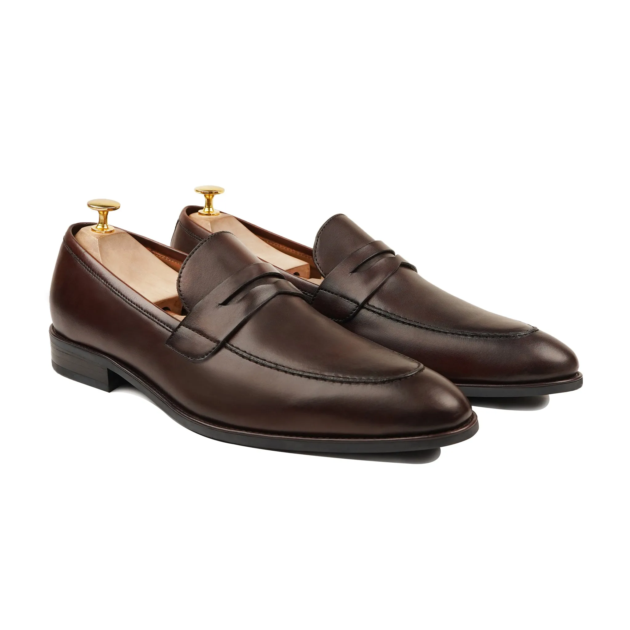 Ted - Men's Dark Brown Calf Leather Loafer