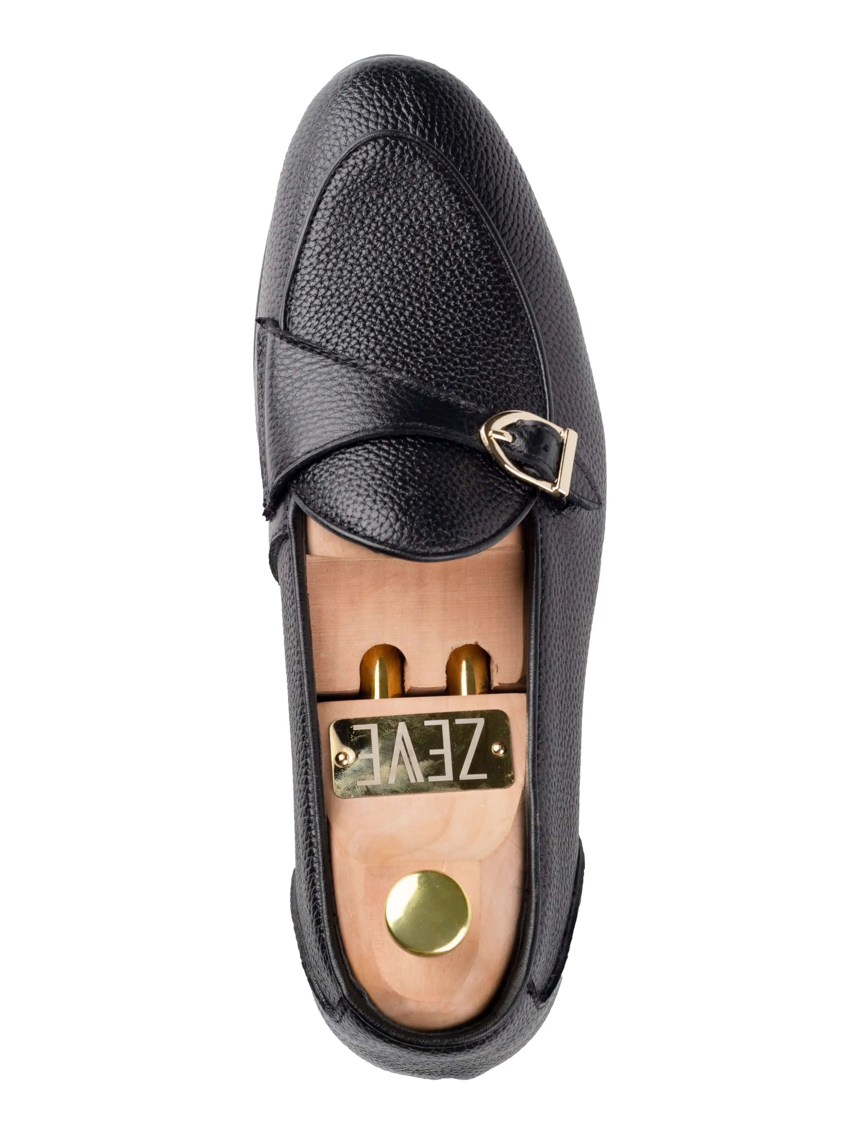 Theo Belgian Loafer - Black Pebble Single Strap