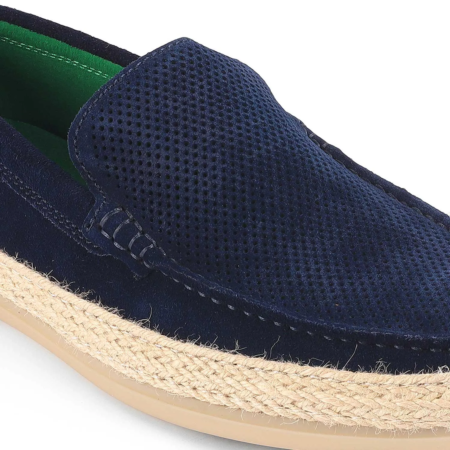 Tresmode Bath Blue Men's Suede Leather Loafers