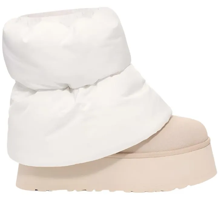 UGG ULTRA MINI PUFFER DIPPER WHITE BOOTS