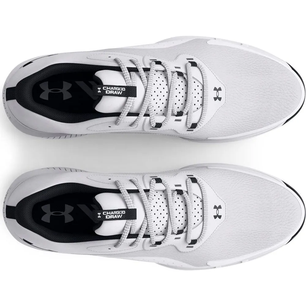 Under Armour Charged Draw 2 Wide Fit Spiked Waterproof Shoes - White/White/Black