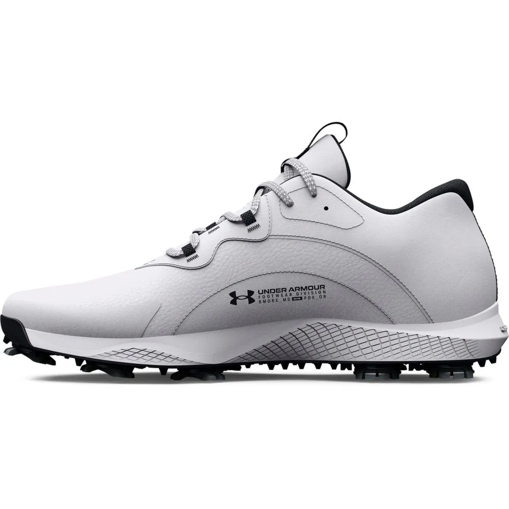 Under Armour Charged Draw 2 Wide Fit Spiked Waterproof Shoes - White/White/Black