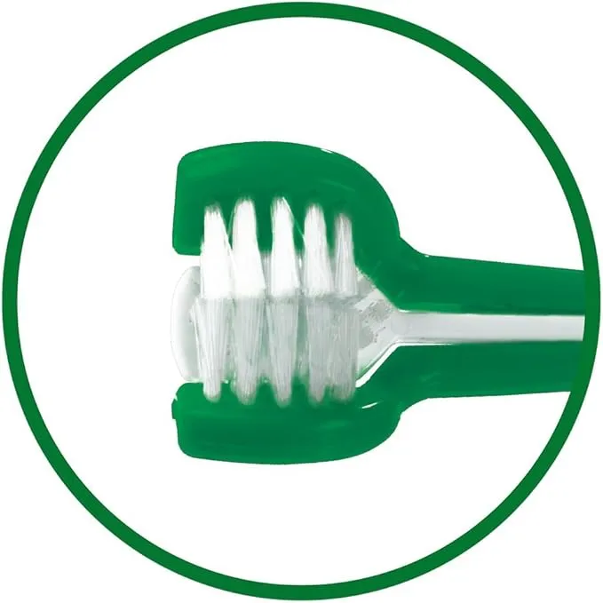 Vet's Best Advanced Triple-Head Toothbrush for Dogs - Comprehensive Oral Care