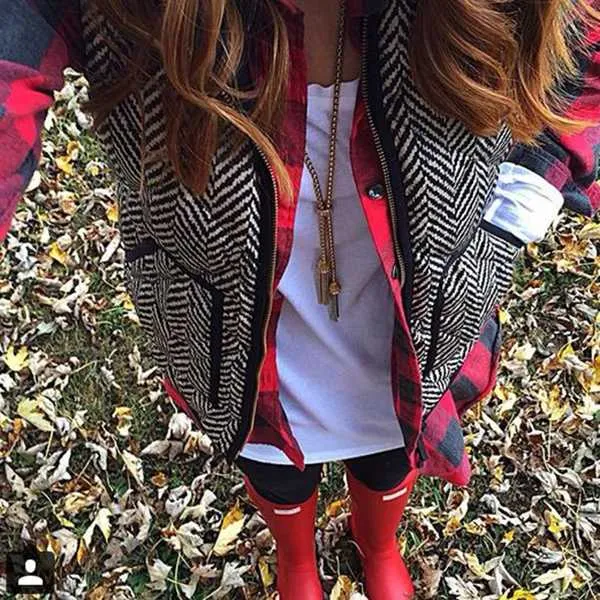 Vintage Womens Quilted Herringbone Puffer Vest