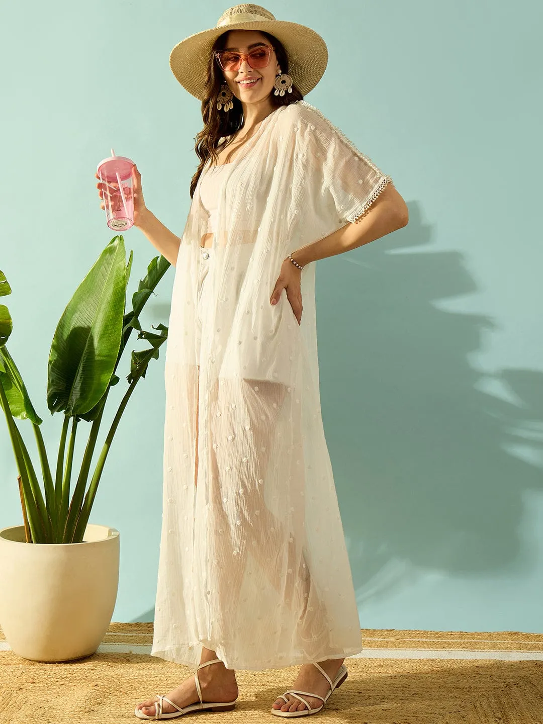 White Delicate Elegant Breezy Seaside Coverup