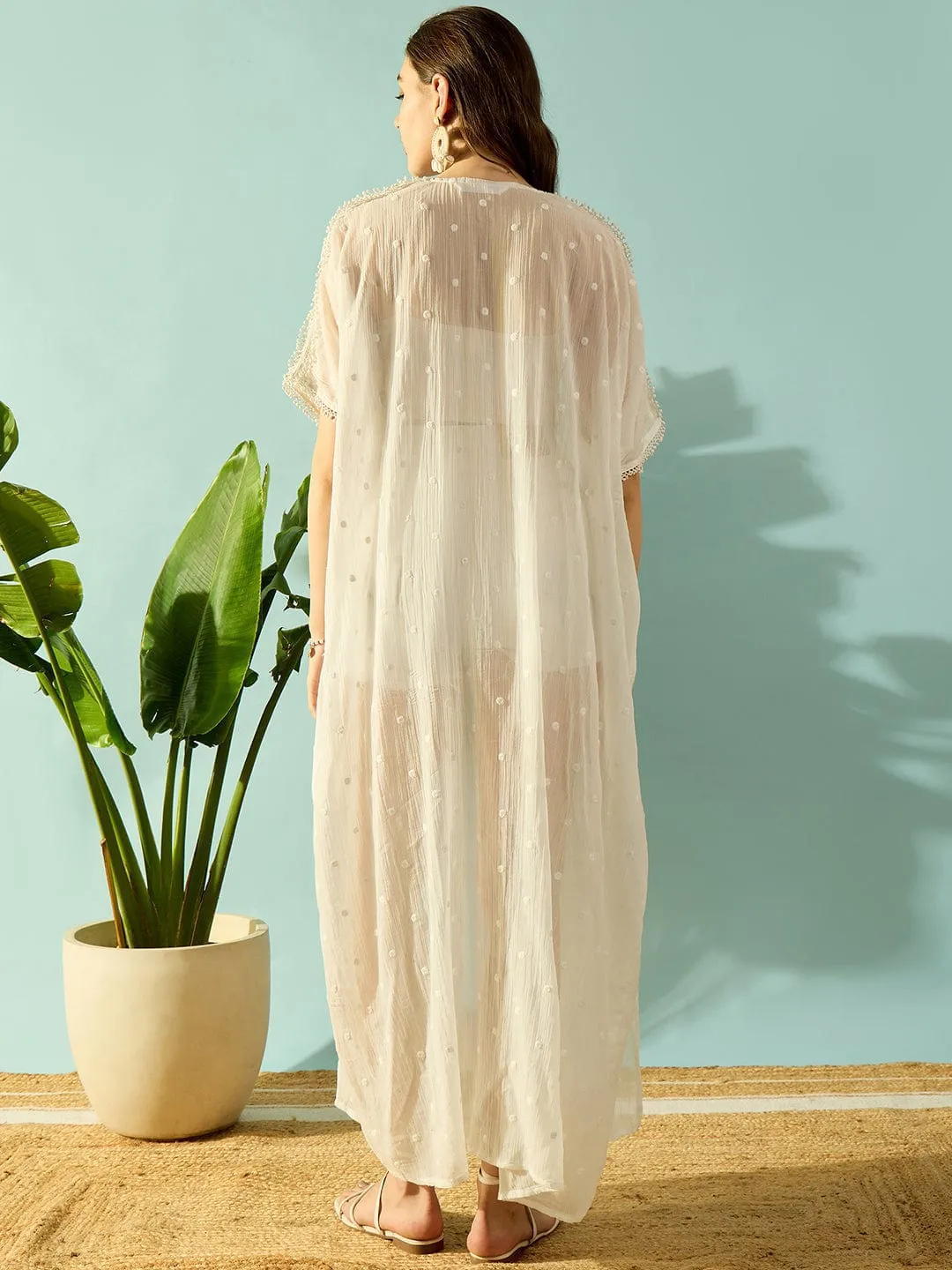 White Delicate Elegant Breezy Seaside Coverup