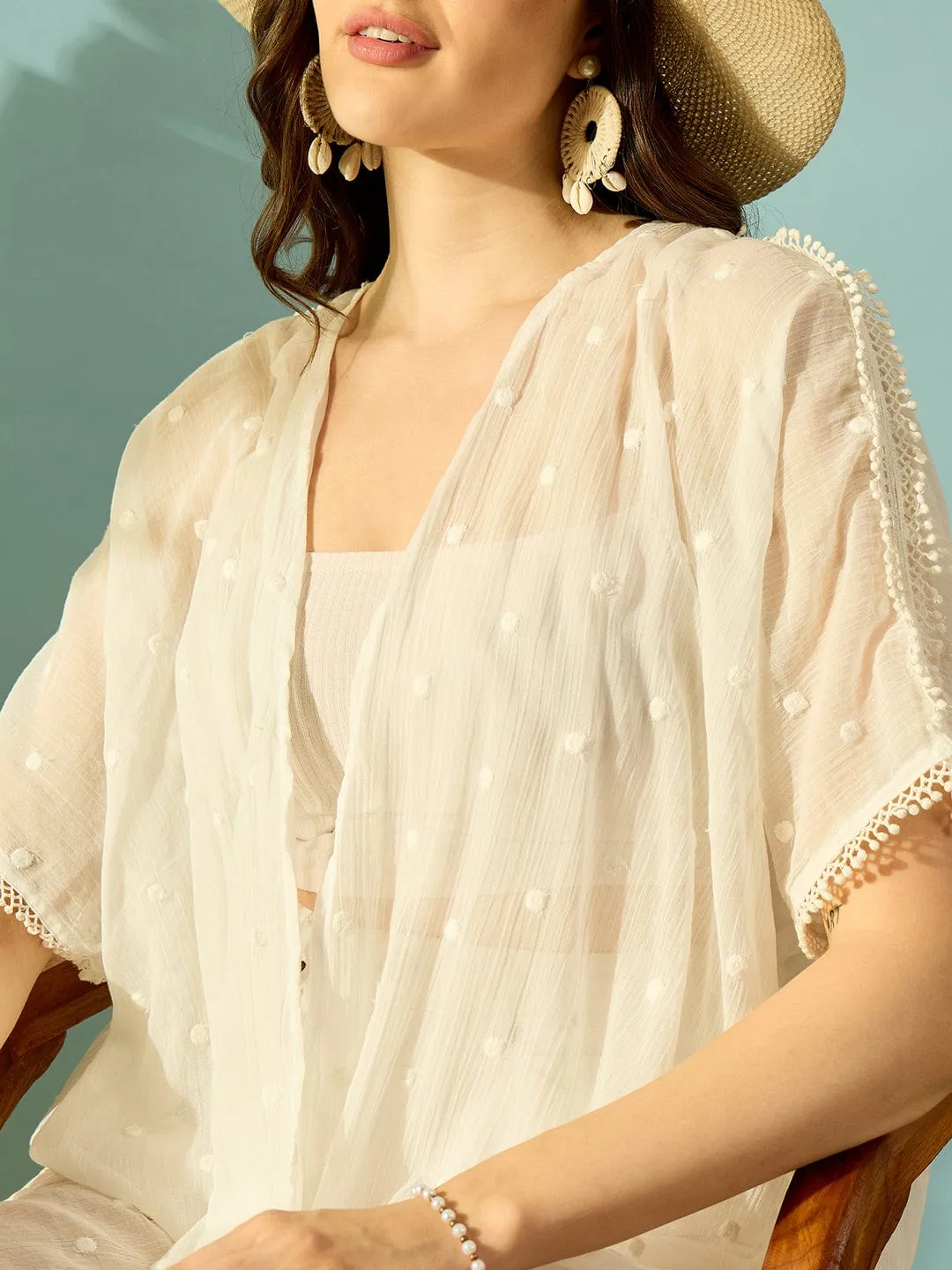 White Delicate Elegant Breezy Seaside Coverup