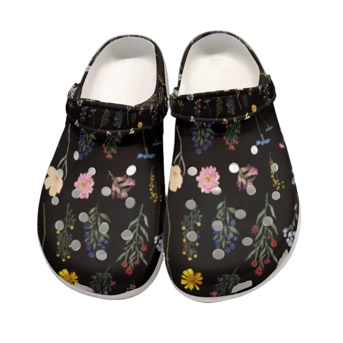 Wildflowers Black Rubber Shoes up to size 12