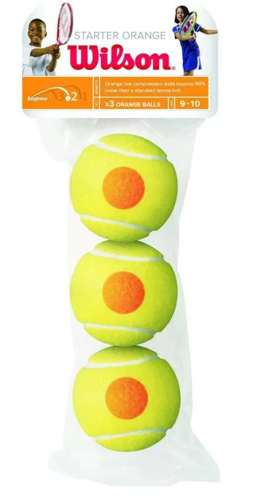 Wilson Starter Orange Tennis Balls 3 Ball Pack (Stage 2)