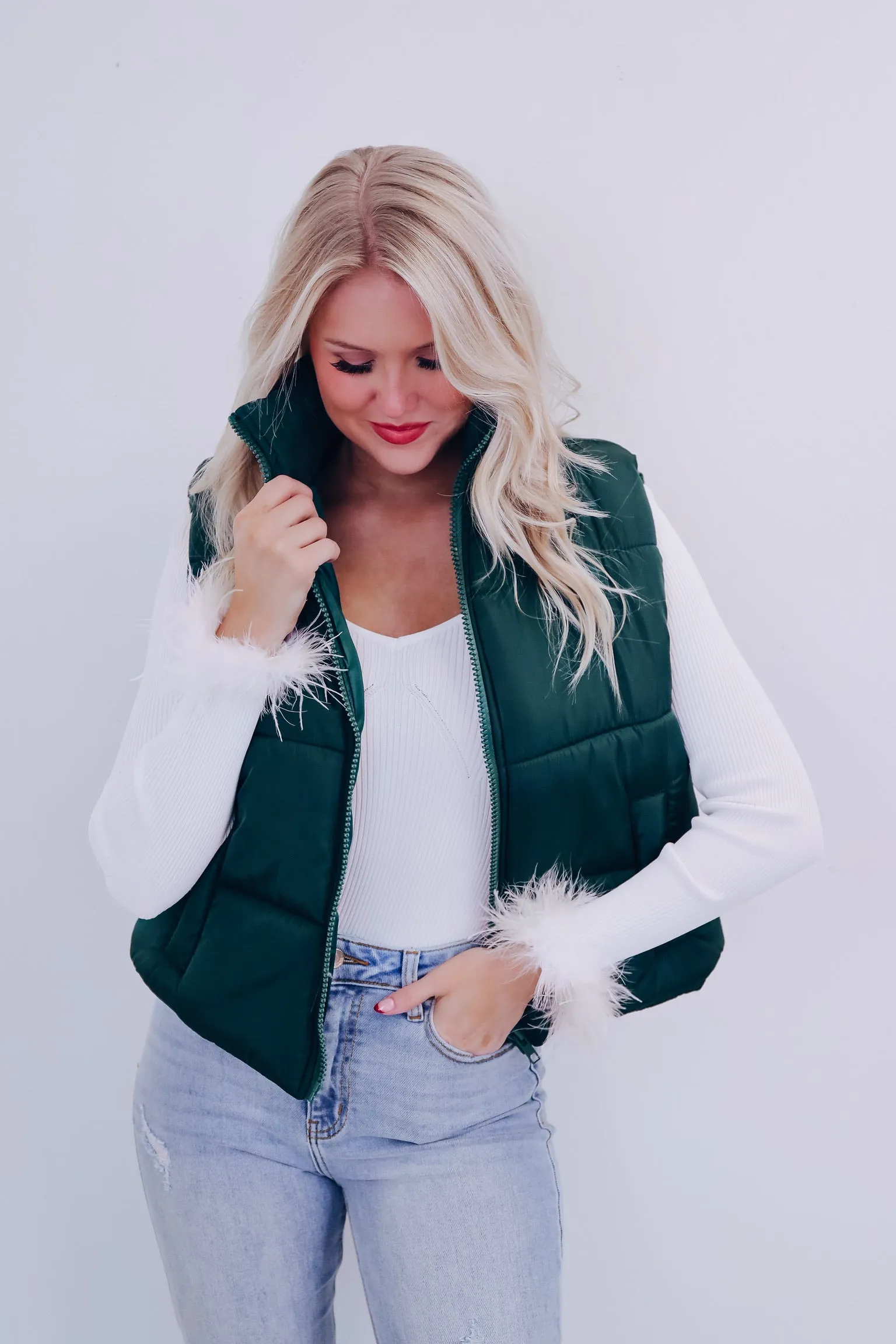 Wonderfully Essential Puffer Vest - Green