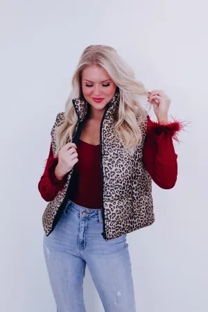 Wonderfully Essential Puffer Vest - Leopard