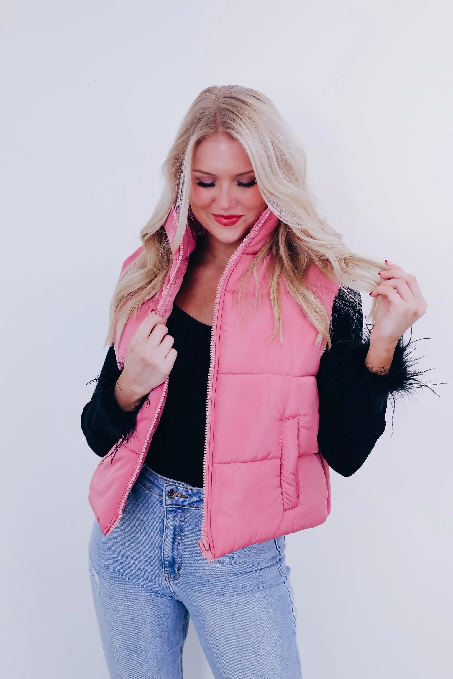 Wonderfully Essential Puffer Vest - Mauve